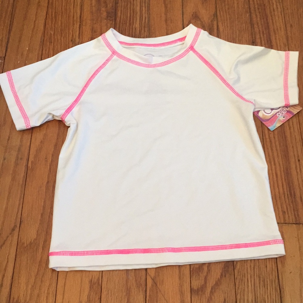 🆕 Op white rash guard bathing suit top 18 mths
